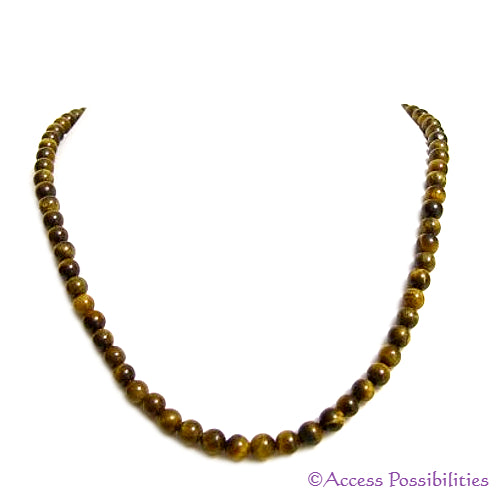 6mm Tiger Eye Gemstone Necklace | Gemstone Jewelry | Access Possibilities