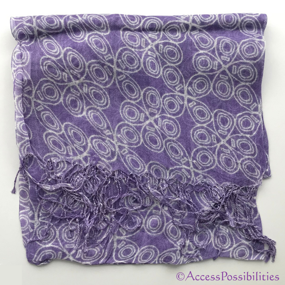 Women's dōTERRA Branded Purple Infinity ō Pattern Sheer Scarf | Essential Oil Accessories | Access Possibilities