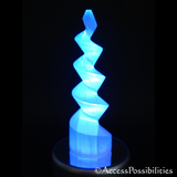 Selenite Polished Spiral Towers | Displayed on LED Light Base | Polished Healing Crystals | Access Possibilities