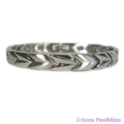 Silver Arrow Stainless Steel Magnetic Bracelet | Magnetic Link Jewelry | Access Possibilities