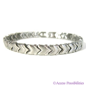 Cupid's Arrow Silver Titanium Magnetic Bracelet | Magnetic Link Jewelry | Access Possibilities