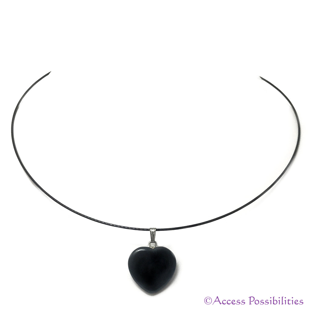 Heart Pendant Choker Black