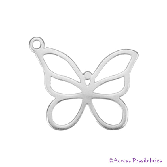 Sterling Silver Cut-Out Butterfly Charm Pendant | Access Possibilities