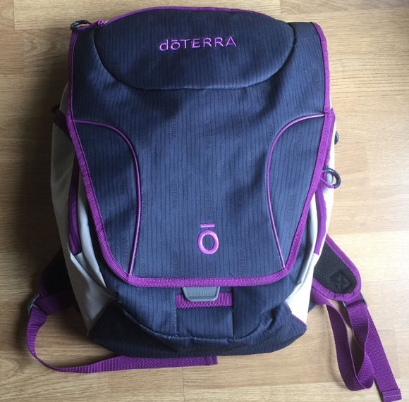 dōTERRA Purple Gray Laptop Organizer Backpack Front | Access Possibilities