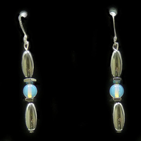 Moonstone Hex And Rice Magnetite Magnetic Earrings | Access Possibilities