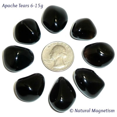 Apache Tears | Medium Apache Tear Tumbled Stones AKA Black Obsidian