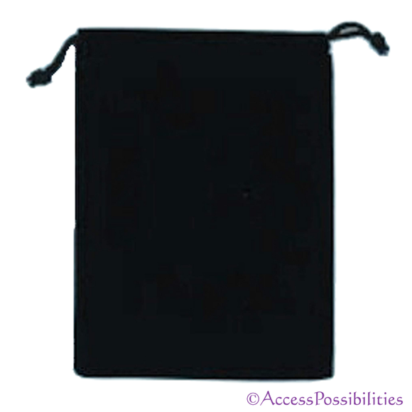 Large Black Velvet Drawstring Pouch - 5
