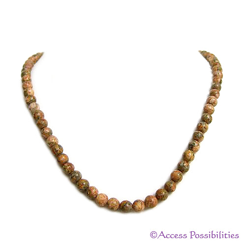 6mm Leopard Skin Jasper Gemstone Necklace | Gemstone Jewelry | Access Possibilities