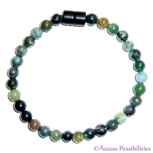 6mm Moss Agate Gemstone Bracelet | Gemstone Jewelry | Access Possibilities