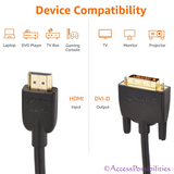 15' Premium DVI to HDMI 2.0 Adapter Cable | Computer Components & Accessories | Access Possibilities