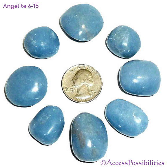 Angelite Tumbled Stones From Peru | Medium 6-15 grams | Crystals | Access Possibilities