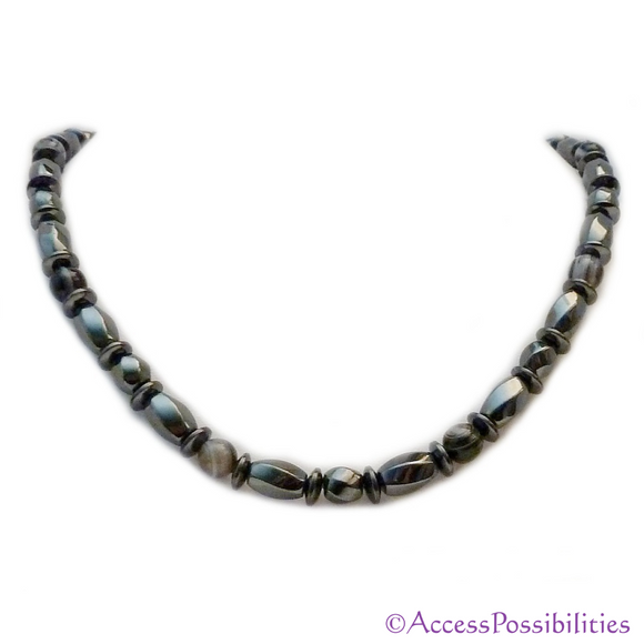Sardonyx Disc And Twist Magnetite Magnetic Necklace | Magnetite Jewelry | Access Possibilities
