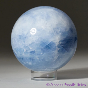 Blue Calcite Spheres With Sphere Stand | Healing Crystals | Access Possibilities