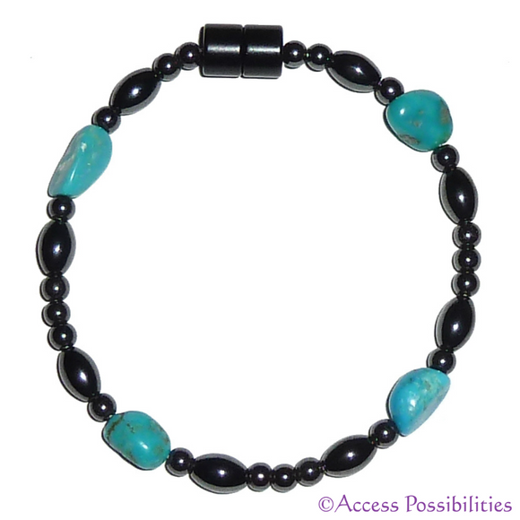 Turquoise Magnetite Magnetic Anklet | Magnetite Jewelry | Access Possibilities