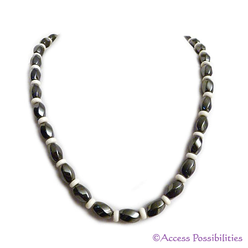Large Twist And Bone Tyre Magnetite Magnetic Necklace | Magnetite Jewelry | Access Possibilities
