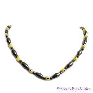 Yellow Millefiori Magnetite Magnetic Necklace | Magnetite Jewelry | Access Possibilities