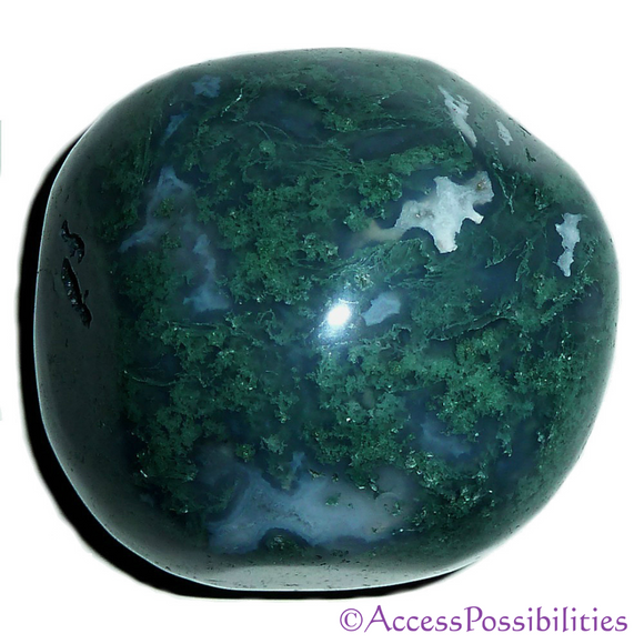 Moss Agate Hand Polished Therapy Stone | Crystal Therapy Crystals | Access Possibilities