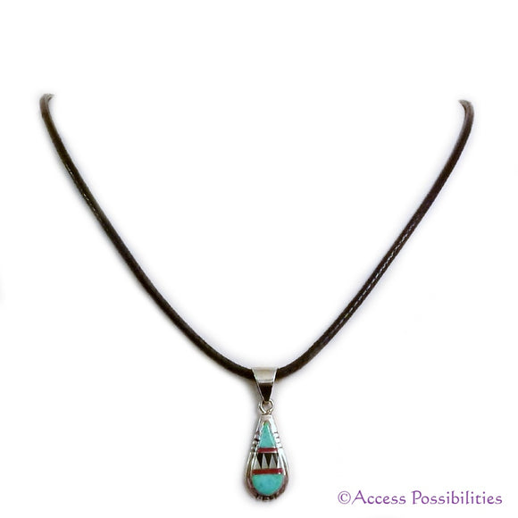 Native American Turquoise Inlay Pendant Necklace | Native American Jewelry | Access Possibilities