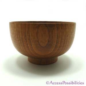 Small Wooden Bowl With Pedestal for Home & Accessories | Front View | Access Possibilities