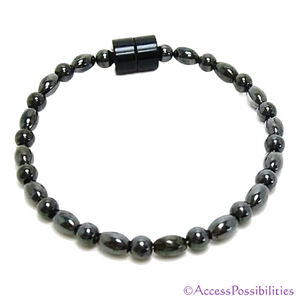 Baby Rice And Round Magnetite Magnetic Anklet | Handcrafted Magnetite Jewelry | Access Possibilities