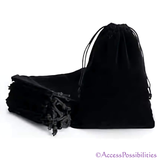 Black Velvet Drawstring Pouches | Velvet Drawstring Bags Sold Individually | Access Possibilities