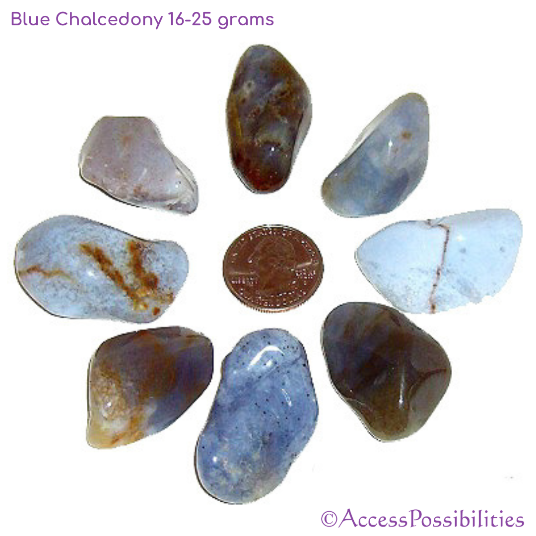 Blue Chalcedony Tumbled Stones From Africa Healing Crystals