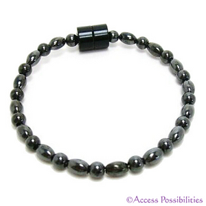 Baby Rice And Round Magnetite Magnetic Anklet | Magnetite Jewelry | Access Possibilities