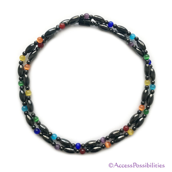 Chakra Cat Eye Rice & Round Magnetite Magnetic Waist Belt | Magnetic Jewelry | Access Possibilities