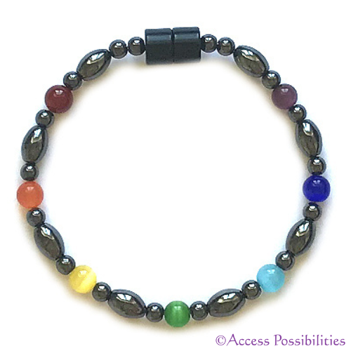 Chakra Cat Eye Magnetite Magnetic Anklet | Magnetite Jewelry | Access Possibilities