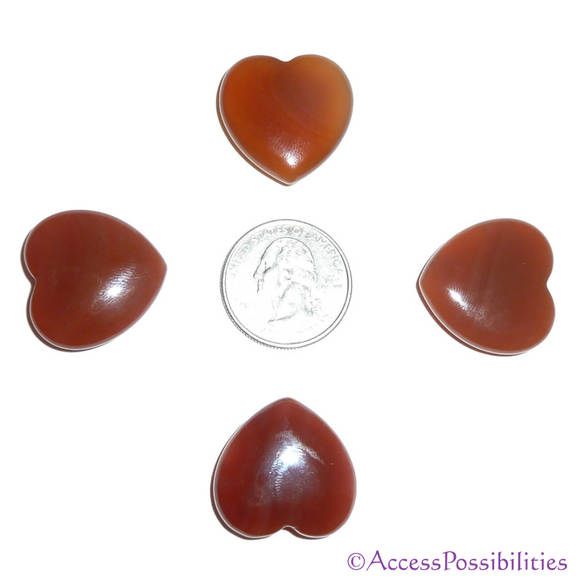 Carnelian Polished Gemstone Hearts | Healing Crystals | Crystal Therapy | Access Possibilities