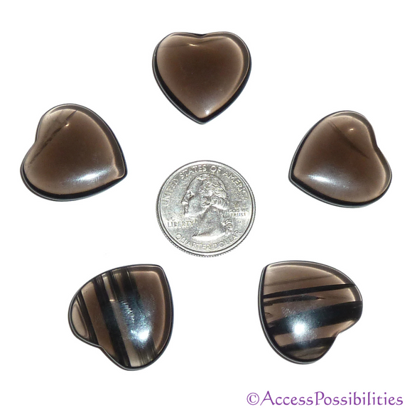 Smoky Quartz Polished Gemstone Hearts | Healing Crystals | Crystal Therapy | Access Possibilities