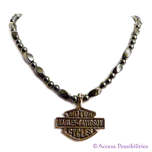 Harley Davidson Magnetite Magnetic Necklace | Handcrafted Magnetite Jewelry | Access Possibilities