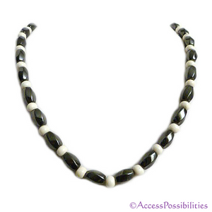 Large Twist And Bone Magnetite Magnetic Necklace | Handcrafted Magnetite Jewelry | Access Possibilities