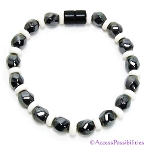 Large Twist And Bone Tyre Magnetite Magnetic Anklet | Handcrafted Magnetite Jewelry | Access Possibilities