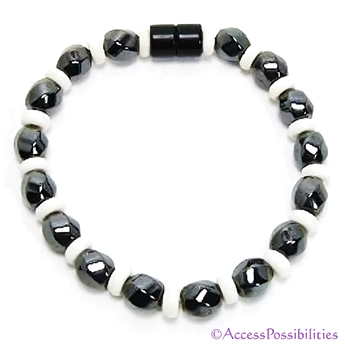 Large Twist And Bone Tyre Magnetite Magnetic Anklet | Handcrafted Magnetite Jewelry | Access Possibilities