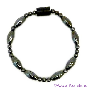 Large Rice And Round Magnetite Magnetic Anklet | Magnetite Jewelry | Access Possibilities