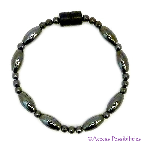 Large Rice And Round Magnetite Magnetic Anklet | Magnetite Jewelry | Access Possibilities