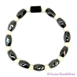 Large Twist And Bone Magnetite Magnetic Bracelet | Magnetite Jewelry | Access Possibilities