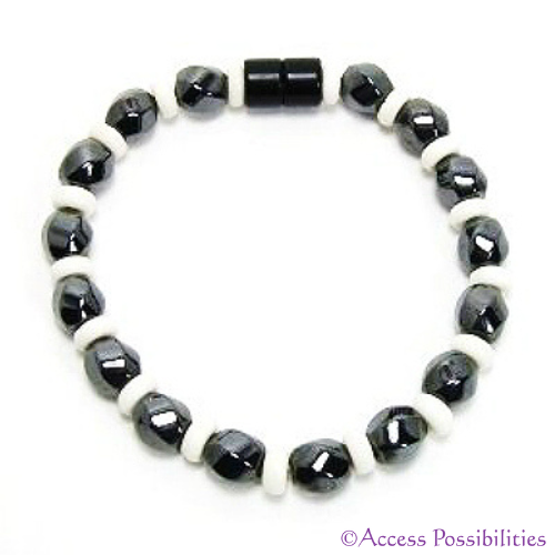 Large Twist And Bone Tyre Magnetite Magnetic Anklet | Magnetite Jewelry | Access Possibilities
