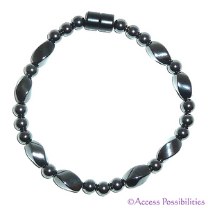Large Twist And Round Magnetite Magnetic Anklet | Magnetite Jewelry | Access Possibilities