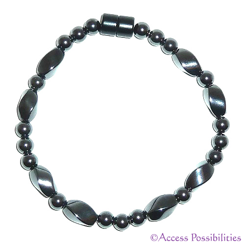 Large Twist And Round Magnetite Magnetic Bracelet | Magnetite Jewelry | Access Possibilities