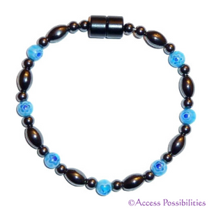 Light Blue Millefiori Magnetite Magnetic Anklet | Magnetite Jewelry | Access Possibilities