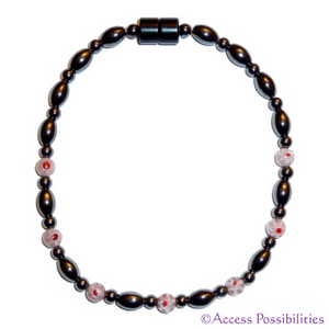 Pink Millefiori Magnetite Magnetic Anklet | Magnetite Jewelry