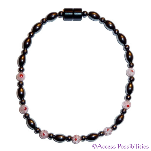 Pink Millefiori Magnetite Magnetic Anklet | Magnetite Jewelry | Access Possibilities