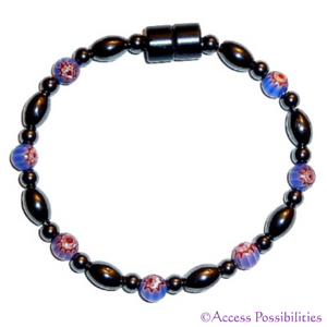Dark Blue Millefiori Magnetite Magnetic Bracelet | Magnetite Jewelry | Access Possibilities