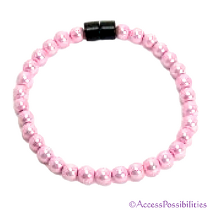 Pink Pearl Magnetite Magnetic Anklet | Handcrafted Magnetite Jewelry | Access Possibilities