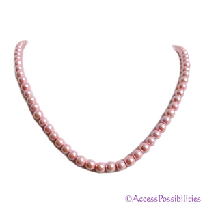 Pink Pearl Magnetite Magnetic Necklace | Handcrafted Magnetite Jewelry | Access Possibilities