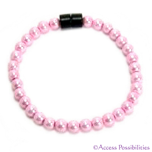 Pink Pearl Magnetite Magnetic Anklet | Magnetite Jewelry | Access Possibilities