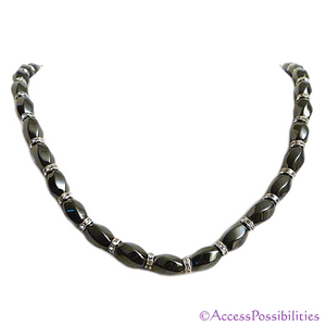 Silver Swarovski Crystal Magnetite Magnetic Necklace | Handcrafted Magnetite Jewelry | Access Possibilities