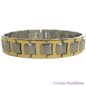 Alaskan Two-Tone Titanium Magnetic Bracelet | Magnetic Link Jewelry | Access Possibilities
